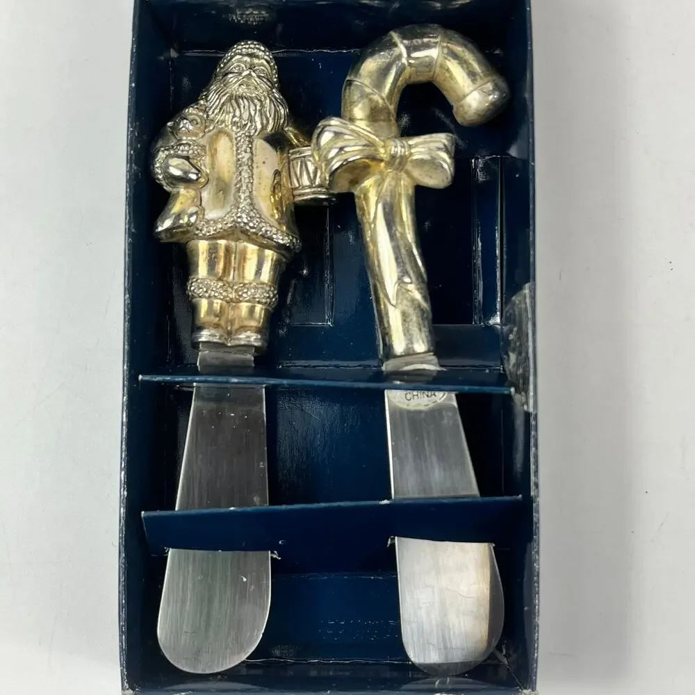 IHR Christmas Santa Candy Cane Spreader Set Stainless Steel Handles 5.5